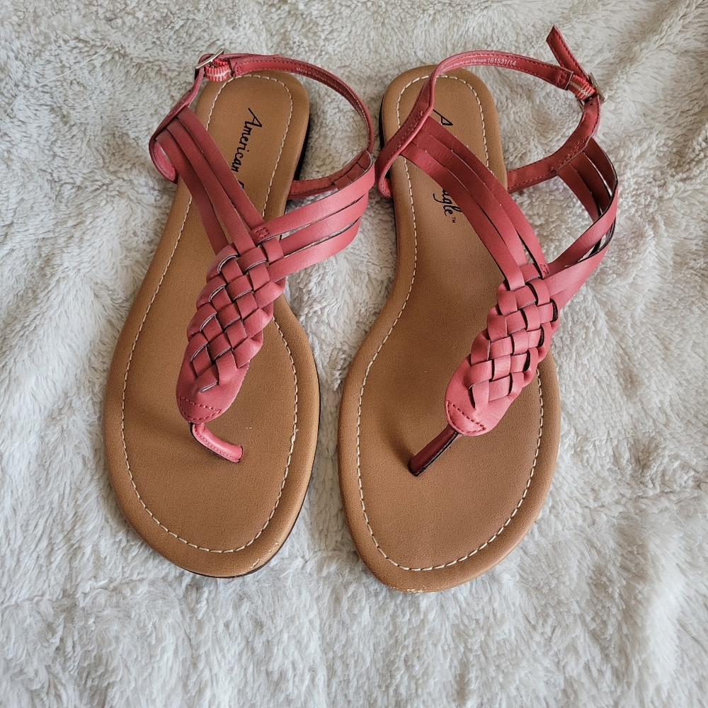 Pretty coral/tan sandals